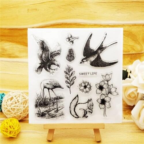 14*14CM Eagle Transparent Clear Stamps / Silicone Seals Roller Stamp For DIY Scrapbooking Photo Album/Card Making