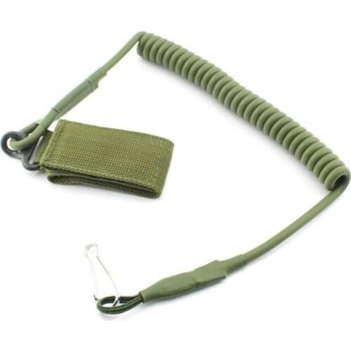 Coil Sling Rope Lanyard Elastic Hunt Pistol Tool Belt Outdoor Bag Shooting Military Reel Fishing Strap Spring Airsoft Backp H2X5