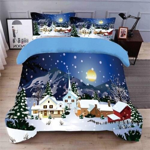 Blue Christmas present 3D bedding set Duvet Covers Pillowcases twin full queen king Comforter bedding sets bed linen