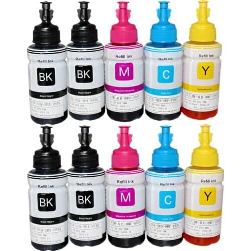 Compatible dye ink kits for Epson refill ink printer L100 L110 L120 L132 L210 L222 L300 L312 L355 L350 L362 L366 L550 L555 L566