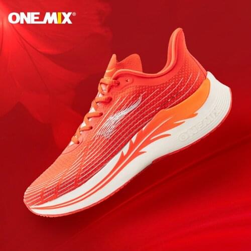 ONEMIX 2021 New Women Sneakers Carbon Plate Racing Professional Running Shoes Light Marathon Breathable Mesh Sport Shoes