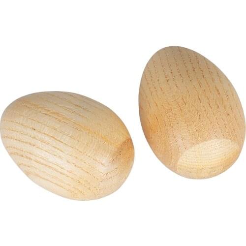 1 Pair Natural Solid Wood Egg Shaker Musical Percussion Instrument Kindergarten Early Education Toys