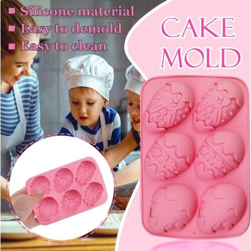 1pc Cake Mold Easter Silicone 6 Cavity Chocolate Candy Mould Diy Chocolate Cupcake Cake Muffin Baking Mold Decorating Tools