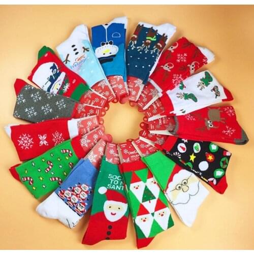 120pairs/lot cotton Santa christmas deer tree Santa Claus sock/christmas sock 15 color for choose
