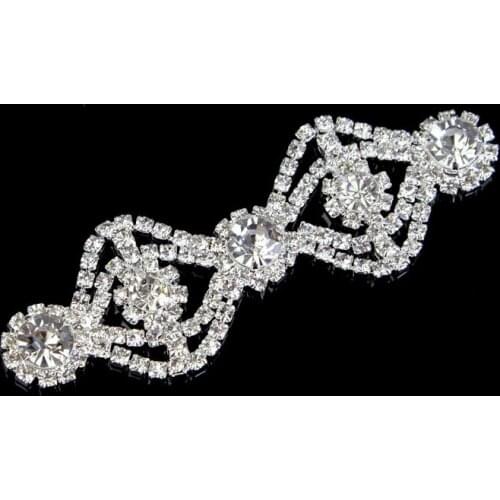 30Pcs Sparkling Beautiful Rhinestone Silver Tone Applique Bridal Sewing Craft