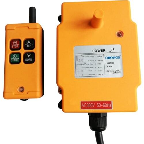 4 Channels Wireless Remote Control Transmitters Industrial Hoist Crane CNC Pushbutton Switches Max 100m HS-4 12-24V AC36V/220V