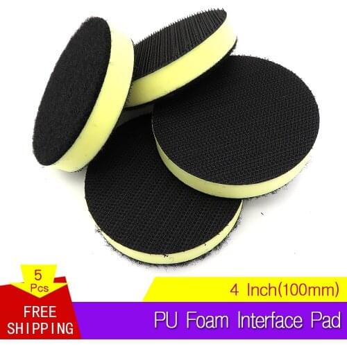 5PCS 4" 100MM Hook & Loop PU Foam Interface Pad Medium Density Sander Cushion Backing Pad Polishing Pad Power Tools Parts