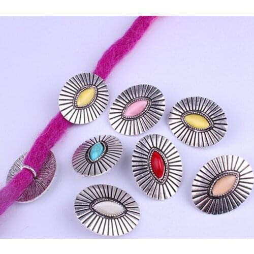 6pcs Vintage Silver Metal Hair Tube Beads Rings Cuffs DIY Hair Accessories Dreadlocks Cuff Clip Hair Jewelry Tool Big Hole