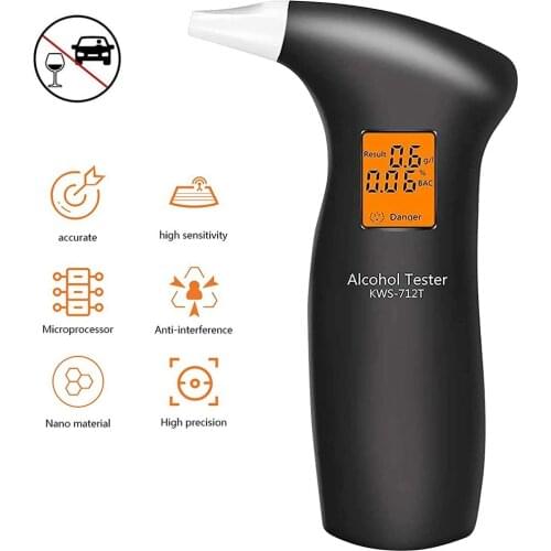 712B Air Blowing Drunk Driving Test Instrument LED Backlight Digiital Display Streamlined Handle High Accuracy