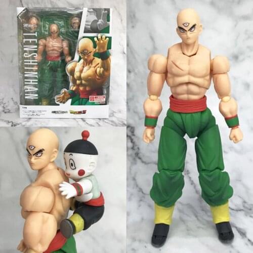 Anime Dragon Ball Figure SHF Tien Shinhan Chiaotzu Collectible Figuarts TENSHINHAN Dolls Christmas Gift Toys for Children Adults