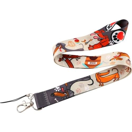 CB994 Funny Dog Neck Strap Dog Paw Lanyards Keychain Badge Holder ID Card Pass Hanging Rope Lariat Key Ring Gifts Accessories