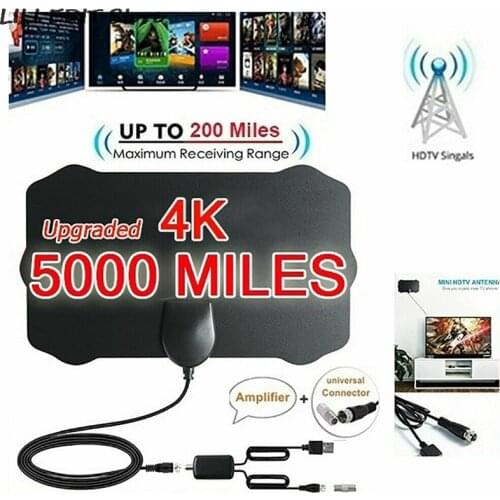 4K High Gain HD TV DTV Box Digital TV Antenna EU Plug 5000 Miles Booster Active Indoor Aerial HD Flat Design