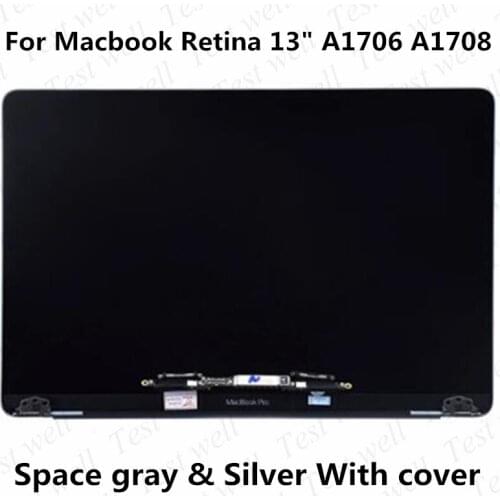 For Macbook Retina 13" A1706 A1708 Full LCD 2016 2017 Year Laptop Silver Space Gray A1706 A1708 LCD Screen Display Assembly