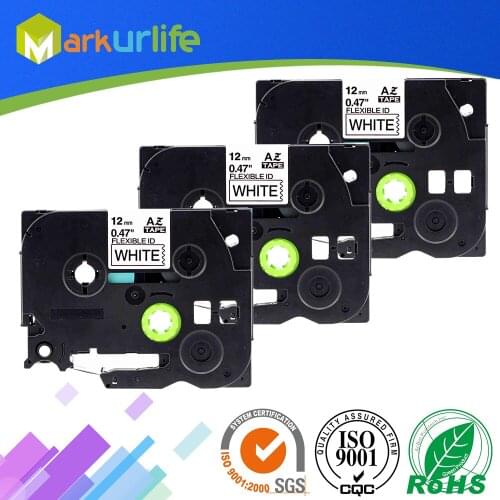 3 PCS/Lot Flexible ID Tape Compatible for Brother P-Touch Printer Laminated tze tape(12mm*8m) Black on White TZE-FX231 for Cable