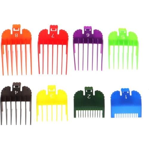 Hot Sale!!! 8Pcs Universal Hair Clipper Limit Comb Guide Attachment Size Barber Replacement