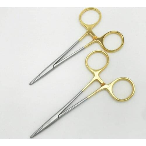12.5cm long needle holding forceps needle holder with golden handle