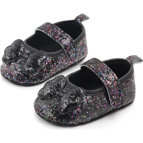 Ins Newborn Baby Shoes Girls Summer Princess Shoes Sequins Infant Soft Sole First Walkers Bow Design Soft Bottom Toddler Shoes
