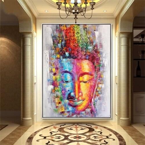Buddha Canvas Painting Picture Wall Art Home Decor Hand painted Modern Abstract Oil Painting on Canvas Gift