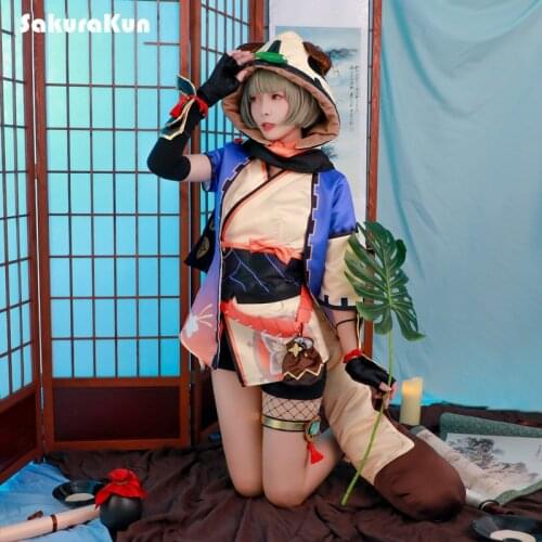 Game Genshin Impact Sayu Cosplay Costume Sayu Cosplay Costume Women Outfits Lovely Dress Halloween Hat Tail Full Set
