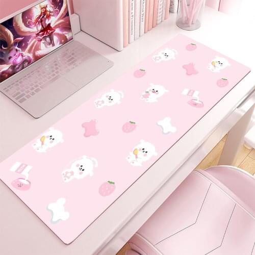 Mairuige Strawberry Milk Cartoon Anime Mouse Pad Girly Kawaii Decoration Desktop Mouse Pad Laptop Desk Mat Large Size Mouse Pad