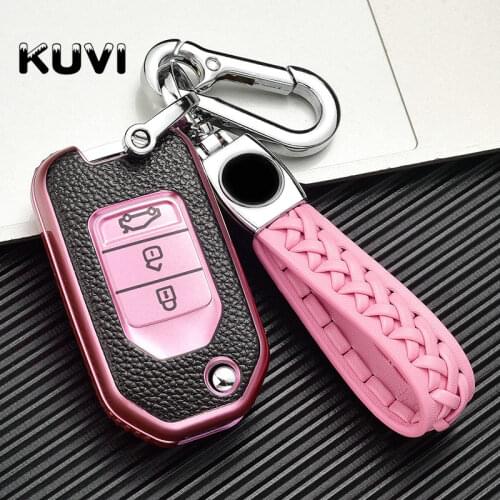 Leather Car Remote Key Cover Case For Honda Civic Accord City Accord Odyssey CR-V XR-V HR-V Vezel Jade Jazz Crider Protect
