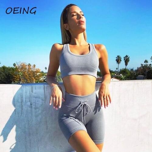 Summer Womens Exercise Clothes 2 Pieces Tracksuits Outfits Sweat Bras Anda Shorts Jogging Suits