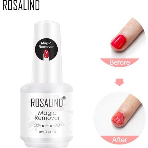 ROSALIN Nail Gel Polish Magic Remover For Manicure Fast Clean Within 2-3 MINS UV Gel Nail Polish Remove Base Top Coat