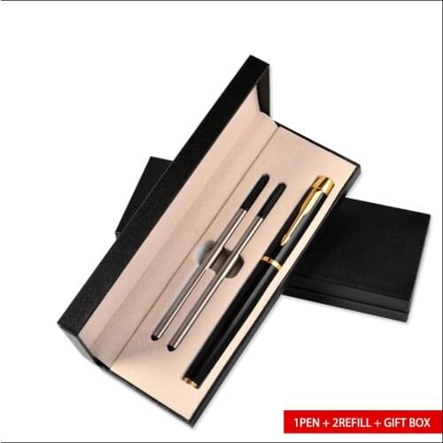 Metal Ballpoint Pen Gift Pen Office Birthday Gifts 0.5MM Ballpoint Pens Engraved Name Private Laser Customized Logo Gift Box Pen
