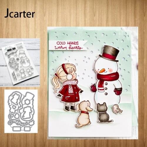 Snowman Girl Animals Metal Cutting Dies and Stamps Letters Scrapbooking Stencil Album Paper Make Template Decoration Model Craft