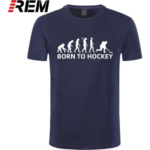 Mens SHORT Sleeve Custom Cotton Big Size Bottoming Shirt Rock Style Born To Hockey Evolution T-shirts For Men High Quality