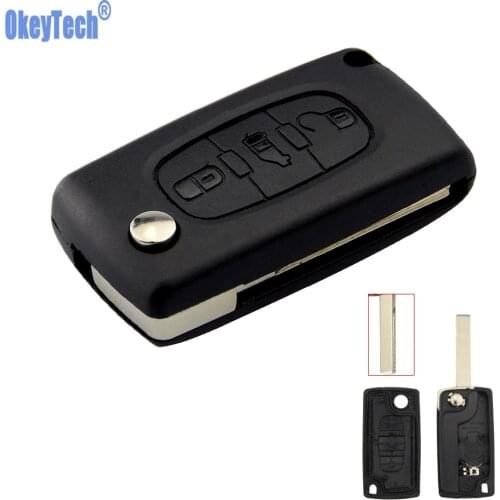 OkeyTech 3 Buttons Auto Replacement Car Remote Key Shell For Fiat Scudo HU83 Blade Fob Case Cover Without Groove Good Quality