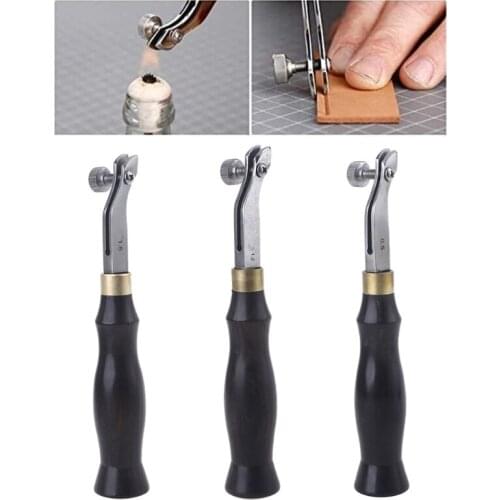 Adjustable Edge Creaser Ebony Handle Leather Craft Tool Stainless Steel Press Sideline DIY Accessories 0.5/1.2/1.5mm