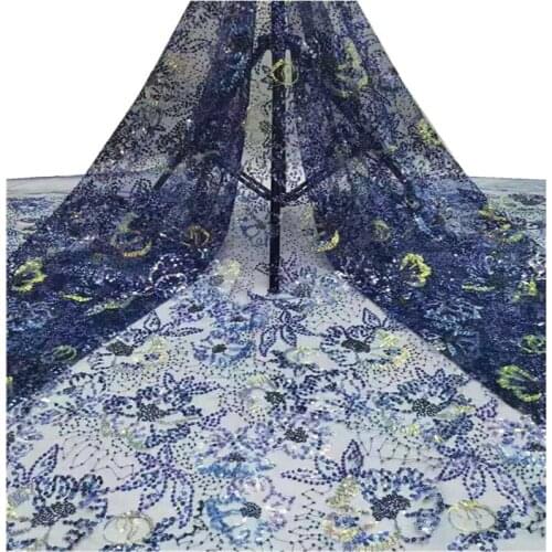 SJ Lace Sequins & beaded African French Lace Fabric 2021 High Quality Tulle Mesh Lace Bridal Nigerian Wedding Dress Lace qc4-6