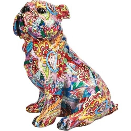 European Style Bulldog Sculpture for Home decoration Bar Art Craft Ornament Gift Custom Resin Craft For Home Accessories