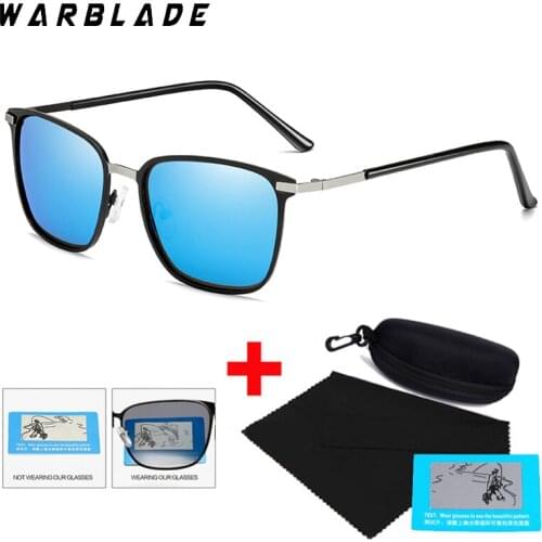 WarBLade Pilot Polarized Sunglasses Men Mirrored Driving Glasses Square Male Cool Fashion Classic Men Metal Frame Sun Glasses