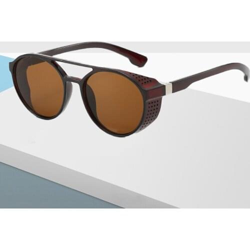 Vintage Steam Punk Sunglasses Men Shield Windproof Eyeglasses Brand Steampunk Retro Round Sunglasses Women