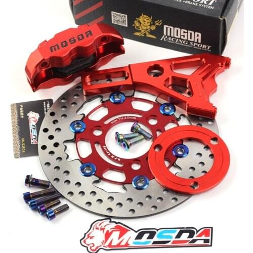 Motorcycle Brake Caliper 4 Piston Brake Pump 84mm+220/70mm brake disc mounting Radiation For Yamaha Scooter Modify