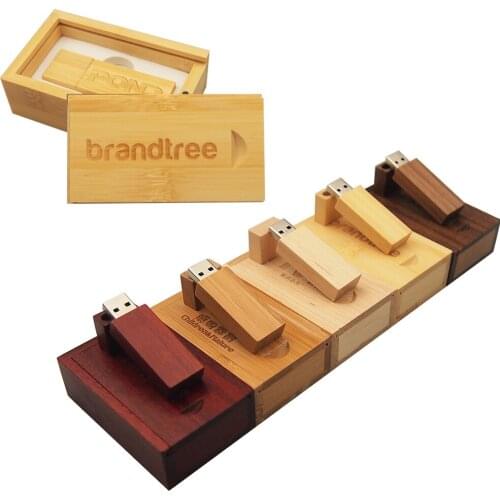 Over 10pcs Free Logo) Walunt Wood Maple+box Model Usb Flash Drive Usb Stick 2.0 4GB 8GB 16GB 32GB 64GB 128MB Photography Gifts