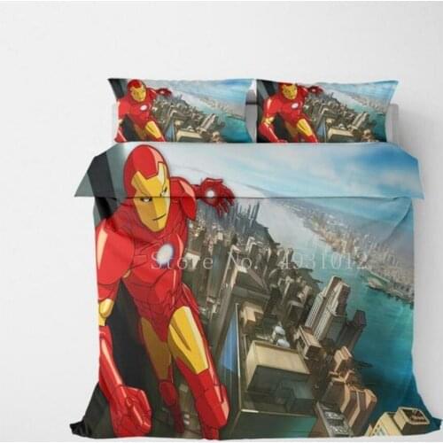 The Avenger Alliance 3D Bedding Set Iron Man Queen King size Comforter Quilt cover sets Bedclothes Cartoon Duvet cover Gifts