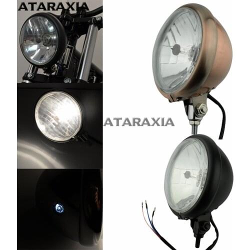 Bike Retro Motorcycle Headlight Hi/Low Beam Head Lights Headlamp H4 For Harley Yamaha Honda Cafe Racer Bobber Choppers M10 Bolt