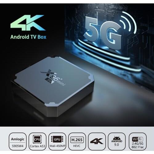 X96 Mini STB Android 9.0 S905W Quad Core 1GB 8GB 2.4GHz 5GHz WiFi Smart TV Box Mini Smart WIFI Multimedia Player Set Television