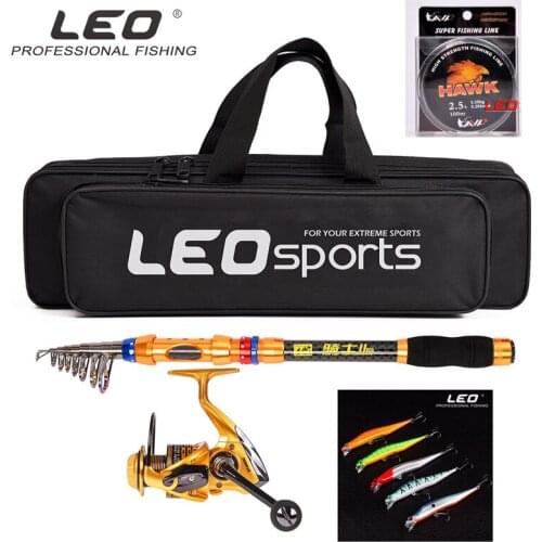 1.8/2.1/2.4/2.7/3.0/3.6m Telescopic Fishing Rod Reel Combo Full Kit Fishing Pole Spinning Reel Lures Line Set In Storage Bag Cas