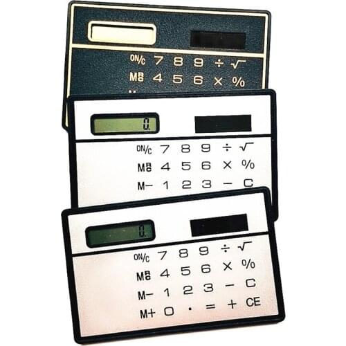 1 Mini Calculator Ultra-thin Credit Card Size 8-digit Portable Solar Pocket Calculator Office and School Supplies