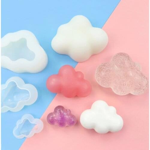 1pc 3d Cloud Shape Silicone Mold Mousse Fondant Ice Cube Pudding Candy Soap Candle Molds Baking Cake Decoration Tools