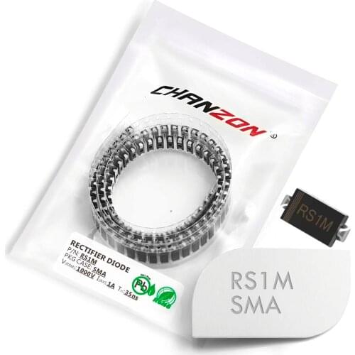 100 Pcs) RS1M SMD Super Fast Recovery Rectifier Diode 1A 1000V 35ns SMA (DO-214AC) 1 Amp 1000 Volt Diodes