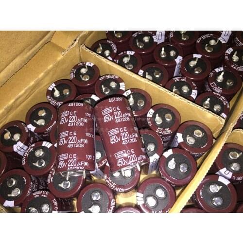 220uF 450V NIPPON NCC CE Series 25x45mm Downsized 450V220uF Snap-in PSU Aluminum Electrolytic Capacitor