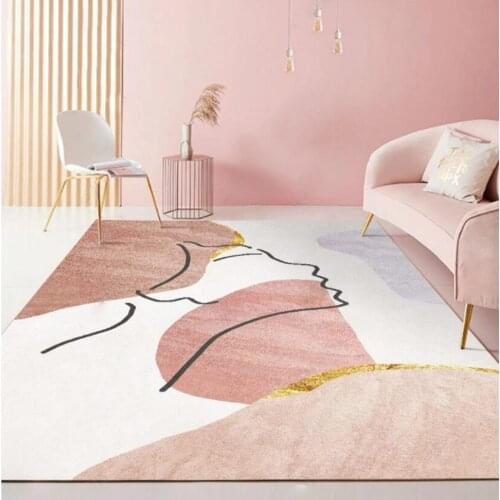 Abstract Geometry Pattern Morandi Velvet Material Europe Carpet Rug for Living Room Bedroom Study Coffee Table Decorative Room