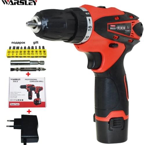 12V Screwdriver Battery Drill Power Tools Electric Drill Cordless Drill Electric Electric Drill Ing 1 Batteries Carton Packaging