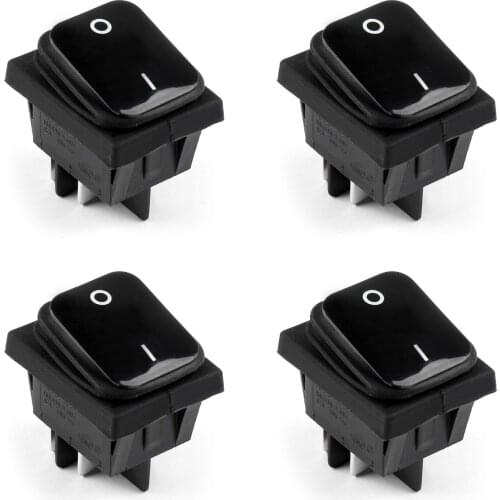 Artudatech 4Pcs RLEIL RL2-102 Waterproof IP65 Boat Car Rocker Switch 4Pin ON/OFF 125/250VAC