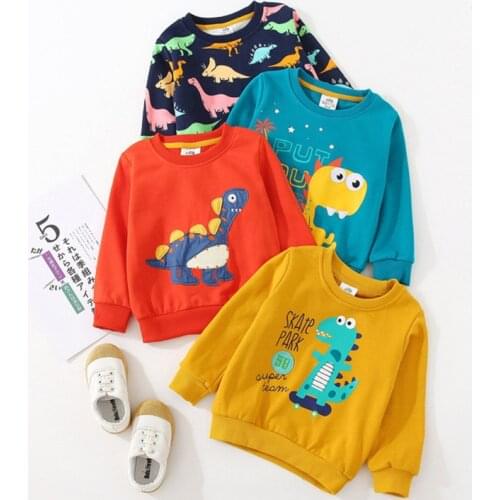 2020 Autumn Winter Warm 2-10 Years Old Children Long Sleeve Cartoon Animal Print School Baby Fleece Handsome Kids Boy Sweatshirt